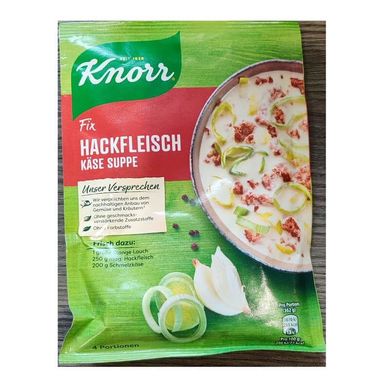 Knorr Fix Minced Meat Cheese Soup Hackfleisch Kase Suppe 58g – German  Grocery Store