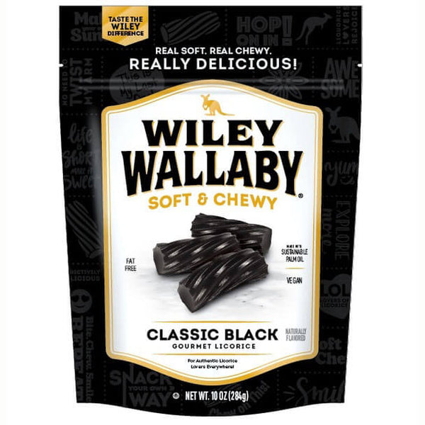 Wiley Wallaby Australian Style Gourmet Black Liquorice, Incredibly Soft and Chewy 284g