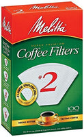 Melitta White No. 2 Coffee Filters 8-12 Cup (100 Cone Filters) 155g