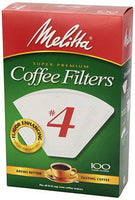 Melitta White No. 4 Coffee Filters 8-12 Cup (100 Cone Filters) 225g