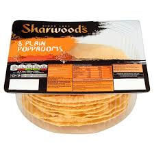Sharwoods Puppodoms - Plain Ready to Eat (Pack of 8 Pappadums) 72g