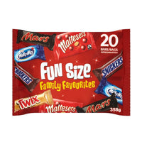Mars Family Fun Size Favorites  HEAT SENSITIVE ITEM. PLEASE ADD ITEM 122942 TO THE ORDER TO TRY TO PROTECT CHOCOLATES FROM HEAT DAMAGE. 358g