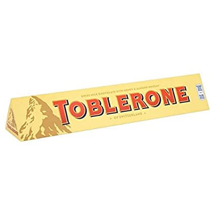 Kraft Toblerone Giant Bar Swiss Milk Chocolate with Honey and Almond Nougat (HEAT SENSITIVE ITEM - PLEASE ADD A THERMAL BOX TO YOUR ORDER TO PROTECT YOUR ITEMS 360g