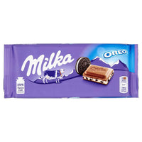 Milka Oreo Milk Chocolate Bar  HEAT SENSITIVE ITEM. PLEASE ADD ITEM 122942 TO THE ORDER TO TRY TO PROTECT CHOCOLATES FROM HEAT DAMAGE. 100g