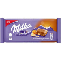 Milka Milk Chocolate Peanut Crispy Caramel Bar  HEAT SENSITIVE ITEM. PLEASE ADD ITEM 122942 TO THE ORDER TO TRY TO PROTECT CHOCOLATES FROM HEAT DAMAGE. 90g