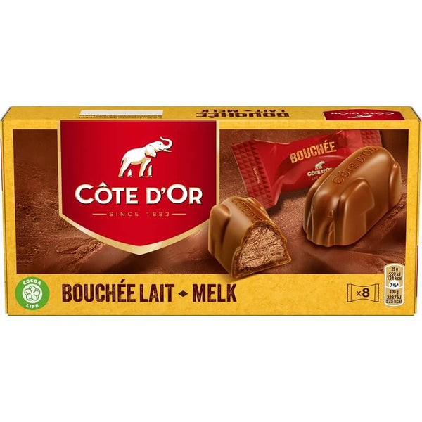 Cote D Or Milk Chocolate Bouchees With a Milk Truffle Filling 200g