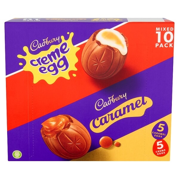 Cadbury Dairy Milk Creme Egg and Caramel Egg Mixed 10 Pack 400g