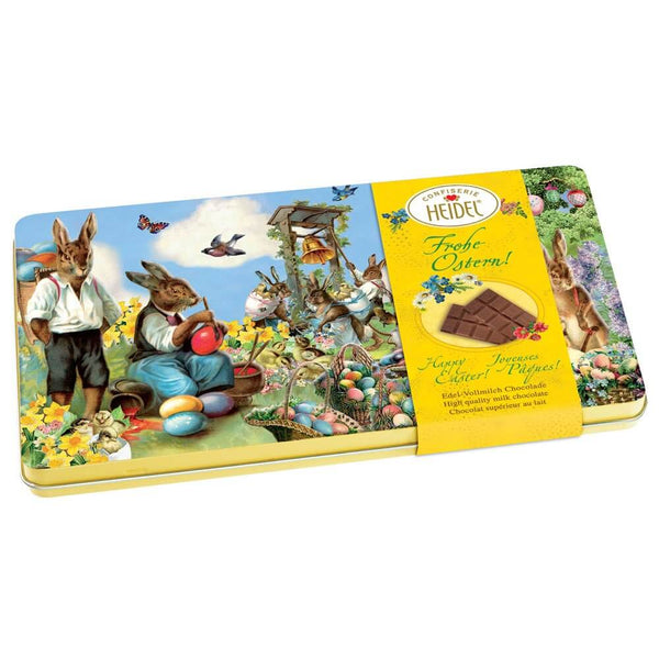 Heidel Nostalgic Easter Tin with Milk Chocolate Bars 4-Piece 120g