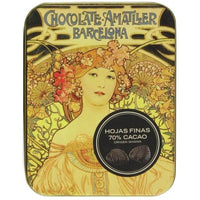 Amatller 70 Percent Dark Chocolate Leaves in a Gift Tin 60g