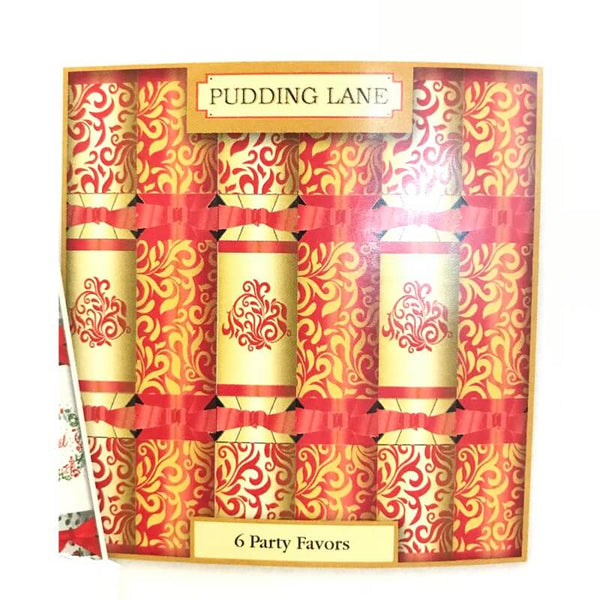 Pudding Lane Luxury Red  Gold Fleur Del Lais Cracker 6 X 14" 500g