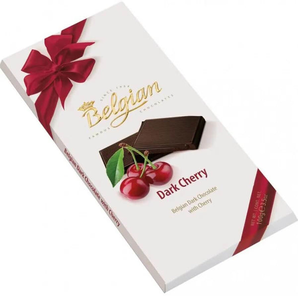 The Belgian Dark Cherry Chocolate Bar 100g