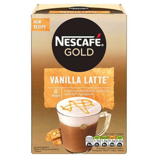 Nescafe Gold Vanilla Latte 8 pack 148g