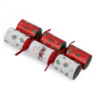 Tom Smith Christmas Crackers Traditional Luxury Red and Cream with Poinsettia Design 6 x 8" 140g