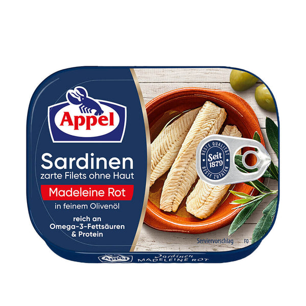 Appel Sardinenfilets Madeleine Rot Zarte Filets Ohne Haut 105g