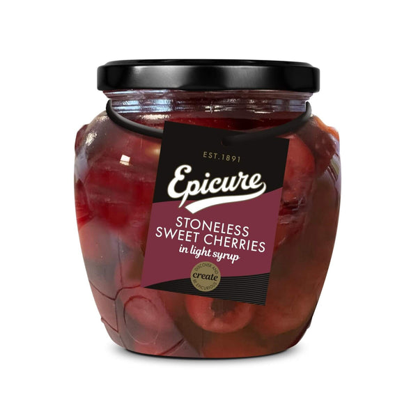 Epicure Stoneless Sweet Cherries In Syrup Jar 550g