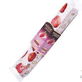 BEST BY MARCH 2025: Quaranta Summer Fruit Fragole Strawberry Soft Nougat Bar Pink Wrapping 100g