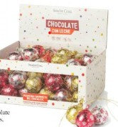 Simon Coll Hollow Milk Chocolate Hanging Ornaments Assorted Holiday Colors 11g