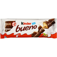 Ferrero Kinder Bueno Bar, Two Milk Chocolate Covered Wafers with Smooth Milky and Hazelnut Filling 43g