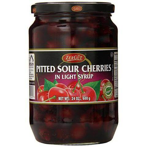 Zergut Whole Pitted Sour Cherries in Light Syrup 700g