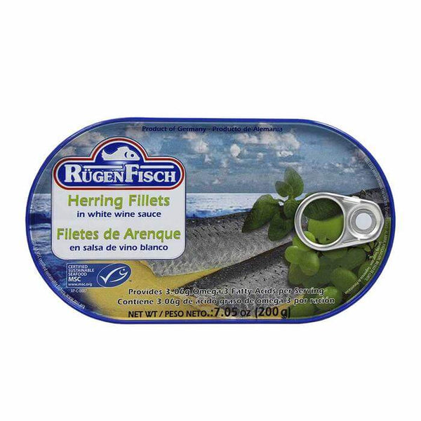 Ruegenfisch Herring Filets in White Wine Sauce 200g