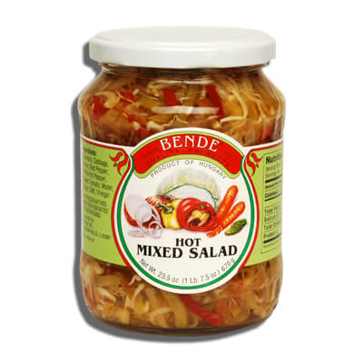 Bende Hungarian Hot Mixed Salad Quality Products Since 1935 670g