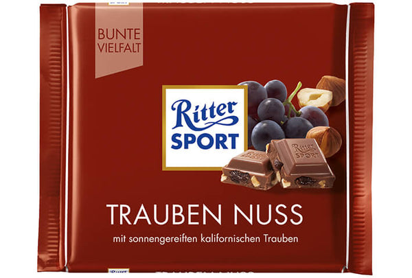 Ritter Sport Trauben Nuss Raisins and Hazelnuts 100g