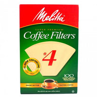 Melitta Coffee Filters No.4 Natural Brown (100 Cone Filters) 225g