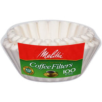 Melitta White Coffee Filters 8-12 Cup (100 Basket Filters), Fits Most 8-12 Cup Coffee Makers 98g