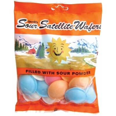 Gerrits Sour Satellite Wafers (Flying Saucers) Filled with Sour Powder 35g