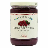 Hafi Swedish Lingonberry Preserve, Delicious As A Condiment With Many Meat Dishes Or As A Desert With Whipped Cream Or Milkshake. 400g