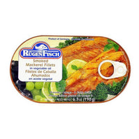 Ruegenfisch Smoked Mackerel Filets in Vegetable Oil 190g