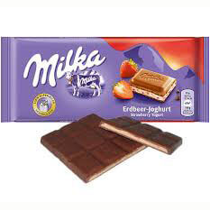 Milka Strawberry Milk Chocolate Bar 100g