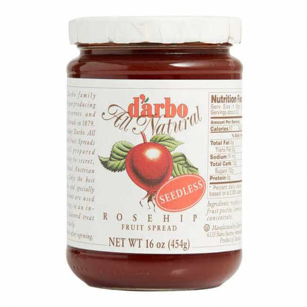 D Arbo Rosehip Seedless Fruit Spread, Prepared According to Secret Traditional Austrian Recipes 454g